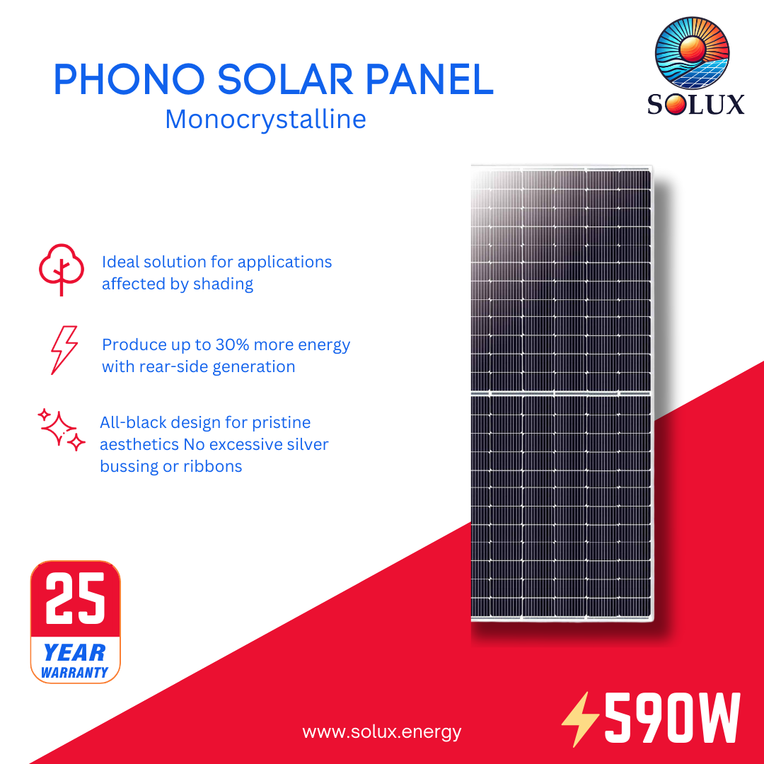 This is an image of Phono Solar TwinPlus Series 550Watt Silver Frame Solar Panel